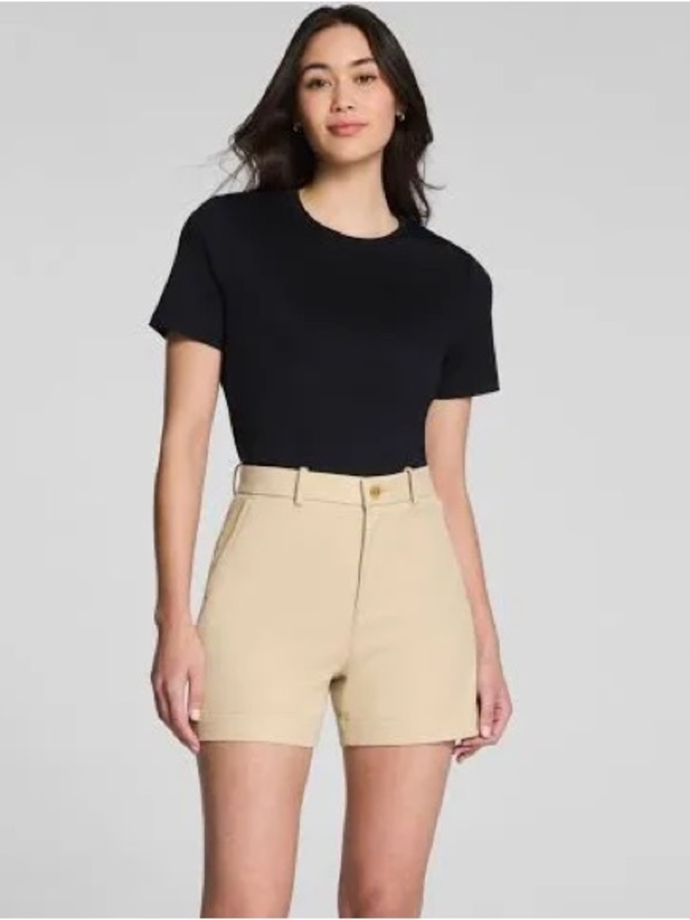 NWT SPANX Supersmooth Stretch Twill High-Rise Tailored Khaki Women's Shorts XL